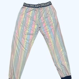 Top Drawer Unicorn Dreams  Silver Pajama Sleep Pants Large Polyester/Spandex